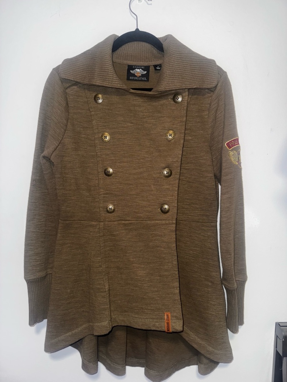 Genuine Harley Davidson Taupe Button-Up Knit Coat